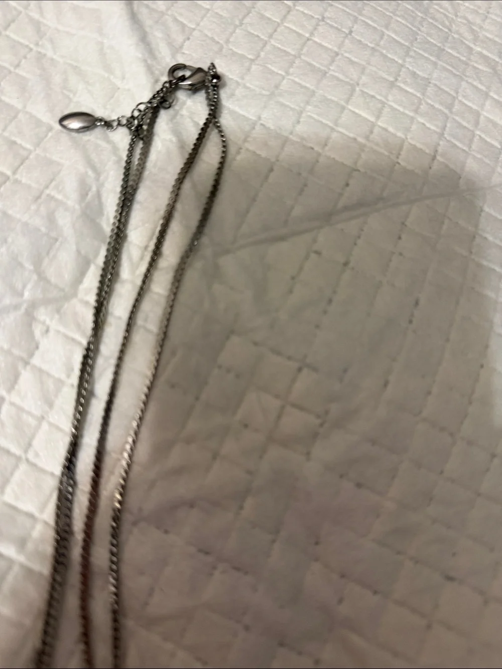 Y2k guess Silver-tone Necklace with Blue Bow and Heart Charms